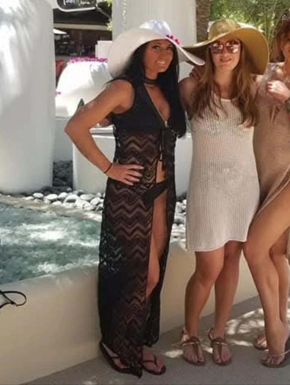 Guess Black Lace Maxi Swimsuit Coverup One Size Robe Open Front